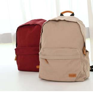 双肩背包 简约通勤轻便 休闲旅行包 大容量大学生初中生纯色书包k