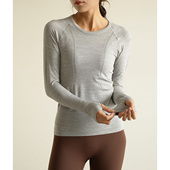无缝一体 女装 女士长袖 运动修身 健身系列 春秋款 T恤 瑜伽服