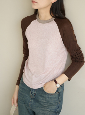 40支美丽奴羊毛+莱赛尔 女士撞色针织衫 薄款微透T恤 春夏款女装
