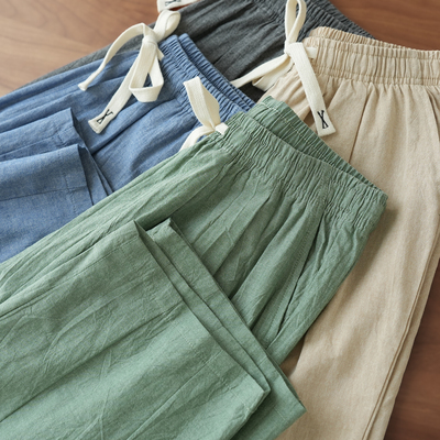 九分裤纯棉家居裤水沐良品棉女士