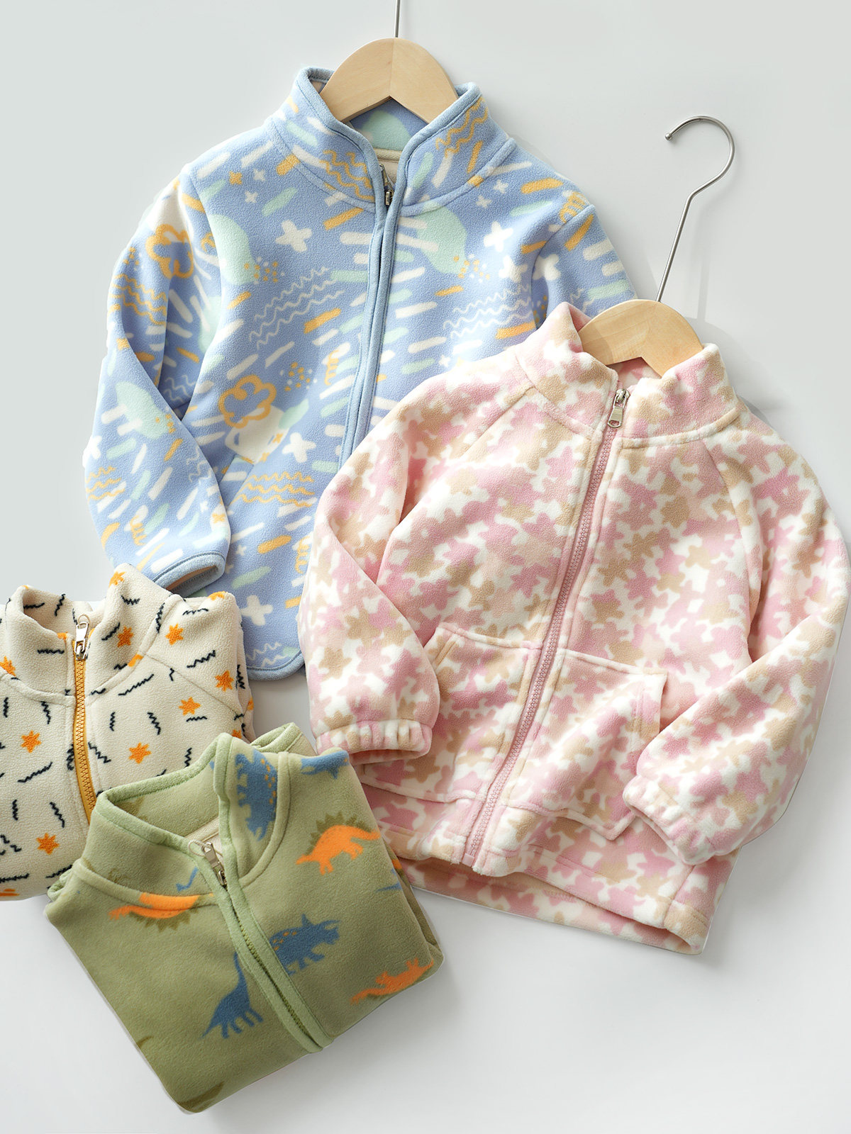 따뜻한 소형 코트 아동용 올리 벨벳 탑 남아 및 여아용 경량 가디건 중대형 아동용 겨울 의류