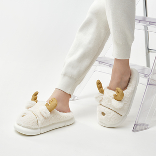 特 家居棉拖鞋 男女童包跟拖鞋 加绒保暖棉鞋 秋冬款包头棉鞋