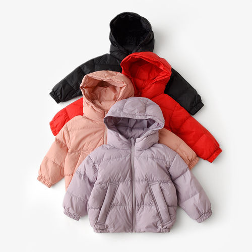 白鹅绒厚款儿童轻便连帽羽绒服