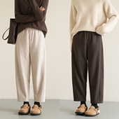 秋冬款 保暖锥形裤 女士弹力奶奶裤 女装 厚款 松口茧型裤