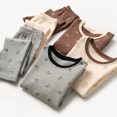 A类可开裆儿童纯棉内衣套装秋冬