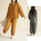 女士家居服套装 春秋女装 全棉开衫 起居服 睡衣睡裤 双层纯棉绉布