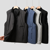 男士 特 防风防水保暖 软 立领夹棉马甲户外运动休闲棉服外套k 轻