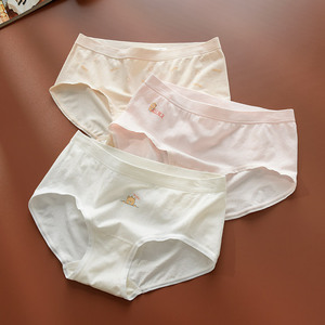 会员拍 三条装 无缝裸氨蚕丝莫代尔儿童内裤 女童透气舒适三角裤k