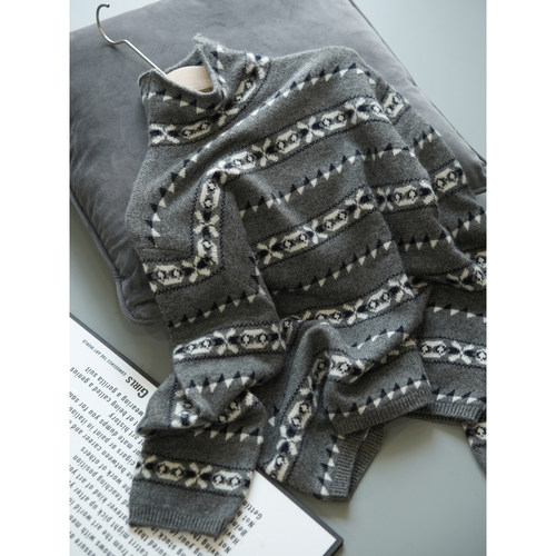 女士高领打底衫提花长袖毛衣