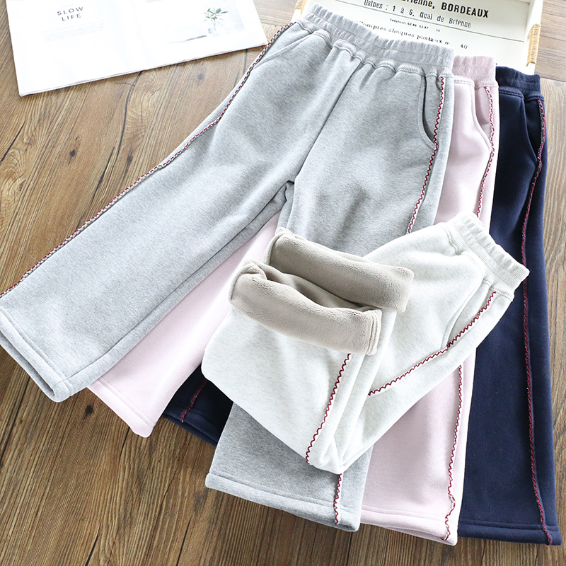 女童加绒裤子冬季保暖休闲裤