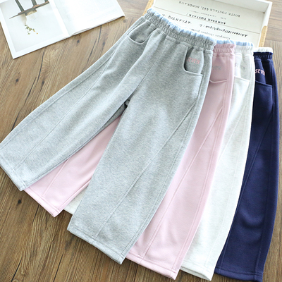女童休闲裤2025春秋新款直筒运动