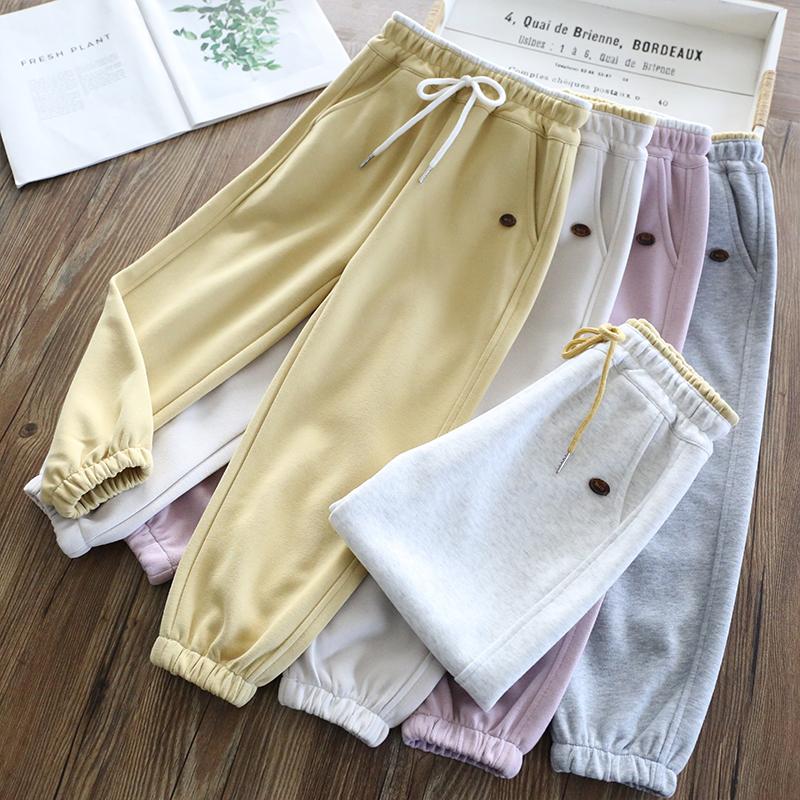女童宽松休闲拼色运动卫裤春秋款