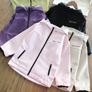 女童外套冲锋衣2025秋冬新品男女童加绒加厚户外防风服三防衣