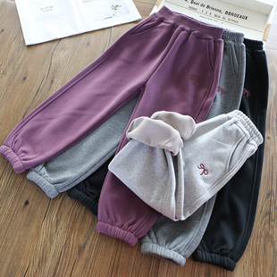 型 男秋冬25新款 女童加绒裤 加厚保暖运动一体绒卫裤 子休闲裤 好版