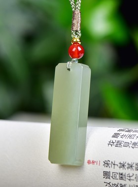 经典款和田玉青海料冰底晴水色高脂油润无棉无瑕疵平安牌子D15312