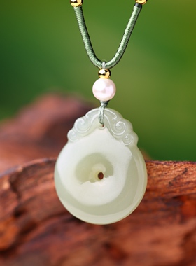 和田玉过灯无结构玉质细腻结构紧致平安喜乐富贵吉祥平安扣16146