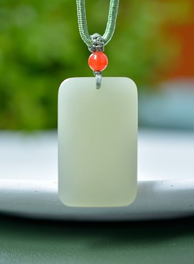 放漏保真和田玉老坑钢板料高冰高油干净无暇万事顺遂平安牌15879