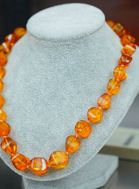 绝版日本产手工打磨天然老蜜蜡琥珀花珀项链精美首饰手链复古个性