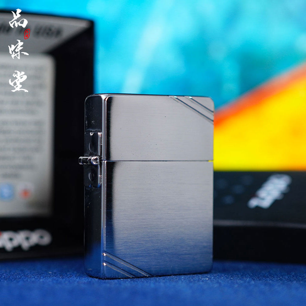 全新2008年美国zippo芝宝切角翻盖防风打火机厚重盔甲男烟具复古
