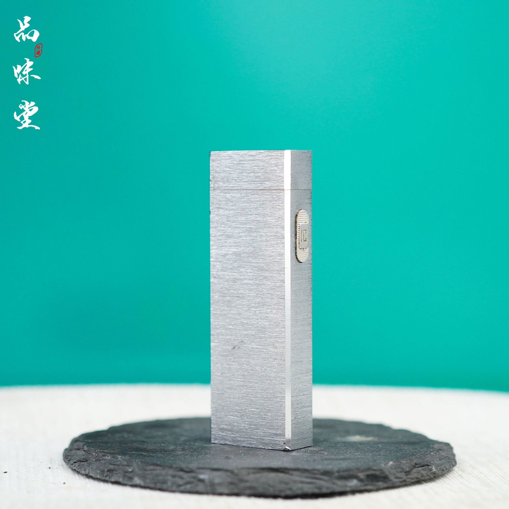 1980年日本丸万IC501型感应微触电子气体打火机电脉冲拉丝银 经典