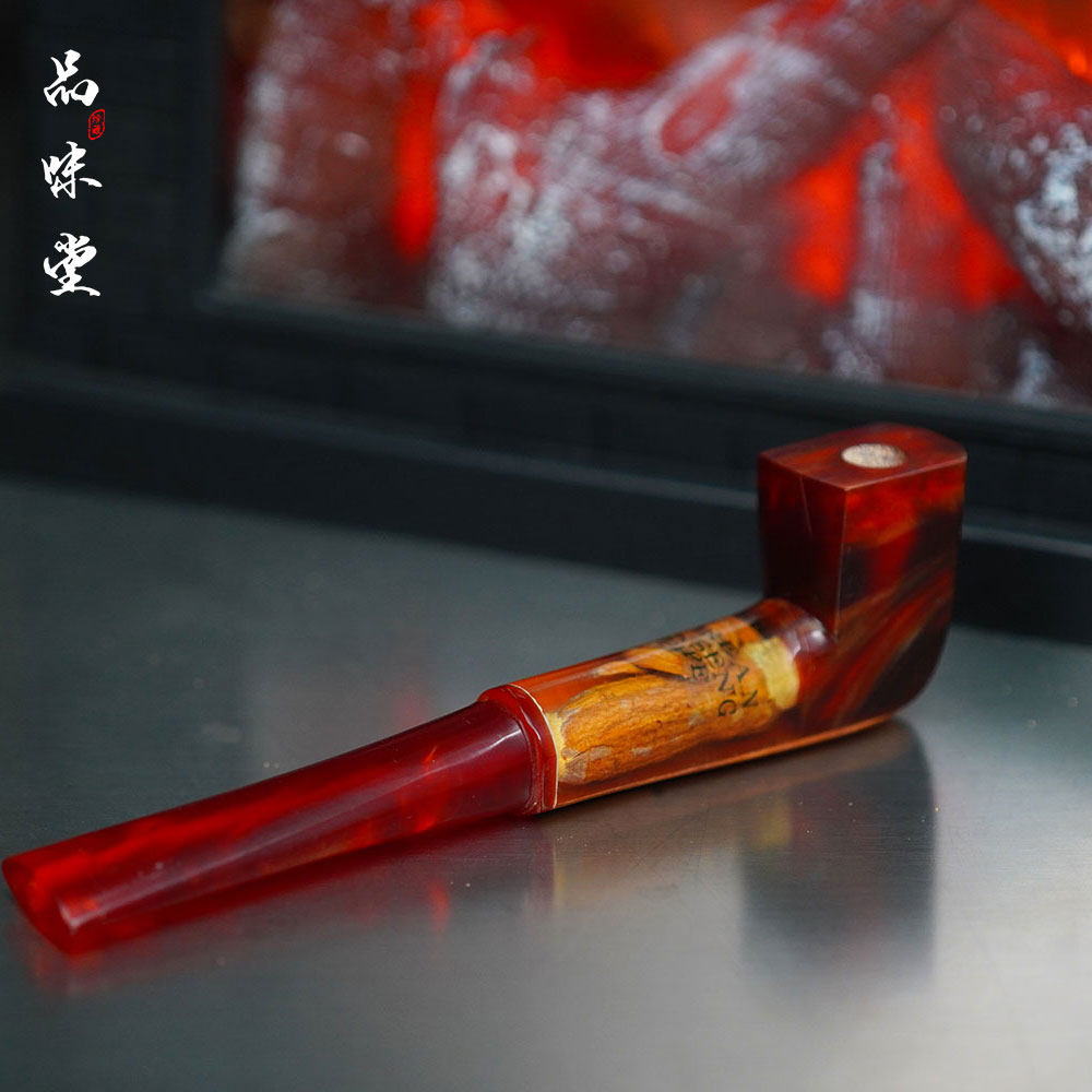 全新绝版早期韩国手工天然人参高丽参烟嘴过滤嘴烟斗复古循环个性