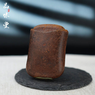 1880年德国真皮牛皮便携火柴盒白磷古董罕见双色红黑老式绝版收藏