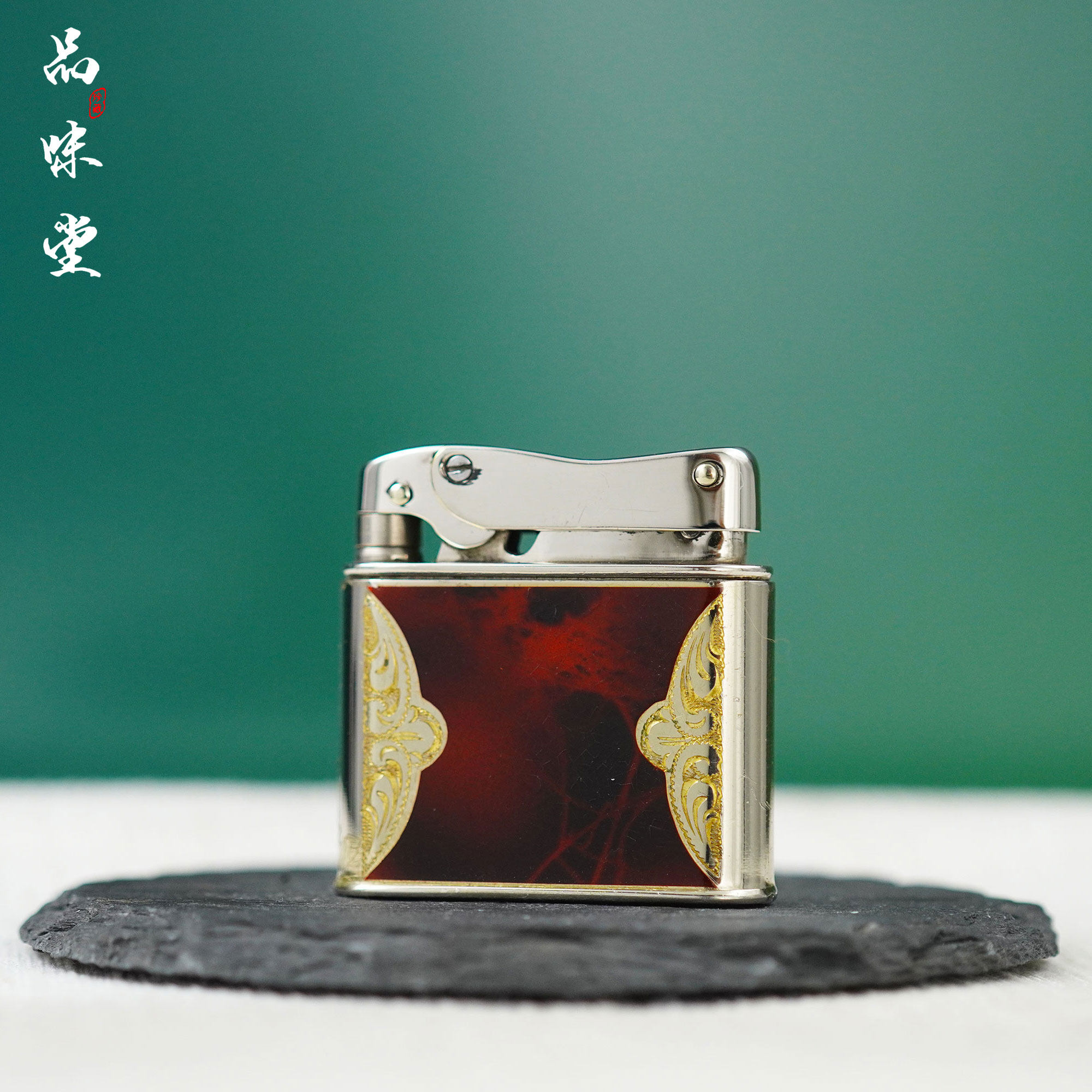 1940年德国原装正品千火花纯铜玳瑁纹烤漆煤油古董打火机格调复古