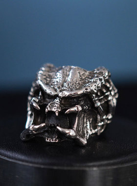 收藏级日本银饰手工铁血战士始祖级男款戒指首饰精美收藏孤品霸气