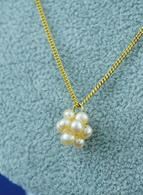 欧洲珍珠项链吊坠镀金复古