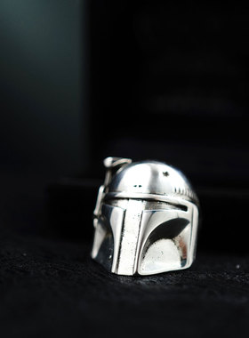 星球大战曼达洛人 925 纯银戒指 男士个性复古潮酷绝版收藏指环