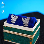 复古袖 扣衬衫 精美个性 早期泰国纯银手工浮雕大鹏鸟绝版 收藏绝版