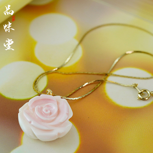 收藏级精美首饰18K金宝石项链吊坠花卉花朵女神生日礼物绝美复古