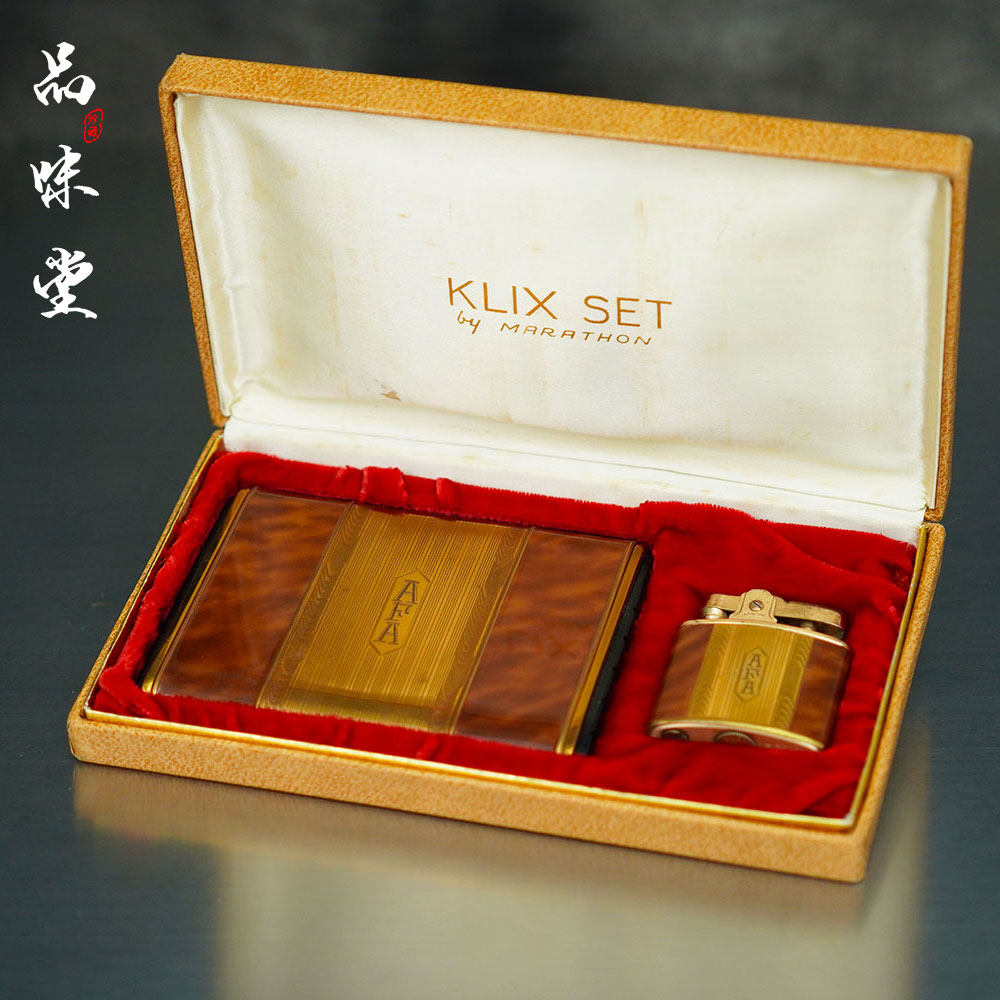 1935年美国RONSON朗森纯铜镀金煤油机古董打火机烟盒复古收藏绝版