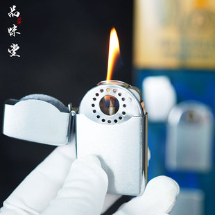 1950年日本产Windproof威普芬双孔翻盖防风烟斗机煤油打火机绝版