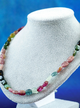 绝版中古日本天然翡翠碧玺宝石水晶随型项链首饰个性复古精美收藏