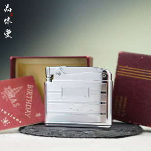 1940年美国RONSON朗森纯铜镀铬超薄煤油古董打火机磕头机老式便携