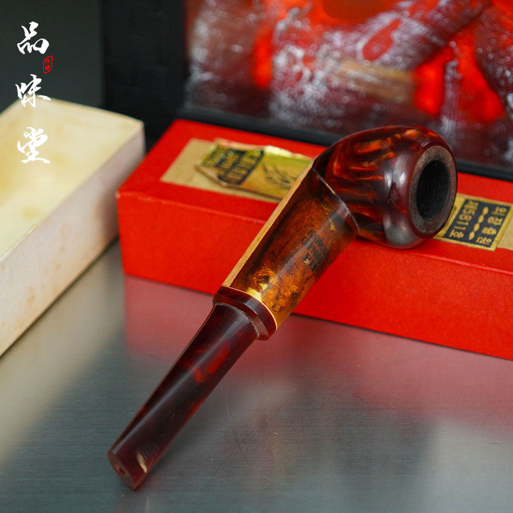 绝版韩国手工制作高丽人参直柄烟斗复古个性实用老式经典送礼收藏