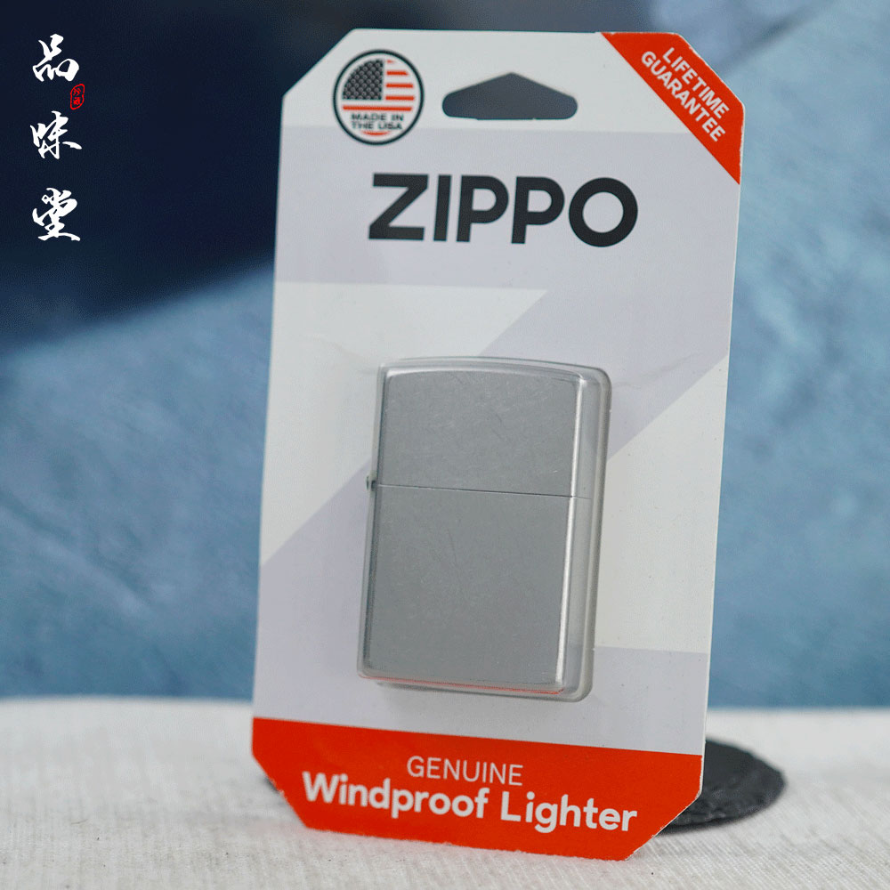 2022年美国原装正品原版封装zippo芝宝翻盖防风煤油打火机 复古银