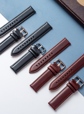 代用DW手表带丹尼尔针扣头层小牛皮表带柔软时尚男女通用手表配件