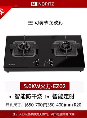 能率燃气灶EZ02大火力煤气灶家用双灶嵌入式炉灶台灶具