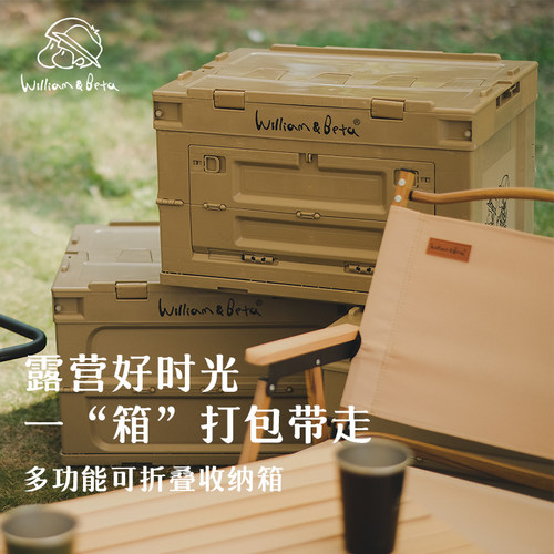 小新和贝塔户外露营折叠收纳箱