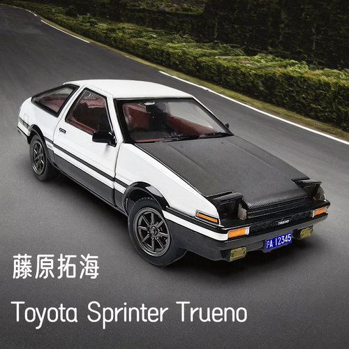正版授权1:32丰田AE86合金转向避震玩具亮灯仿真汽车模型收藏摆件