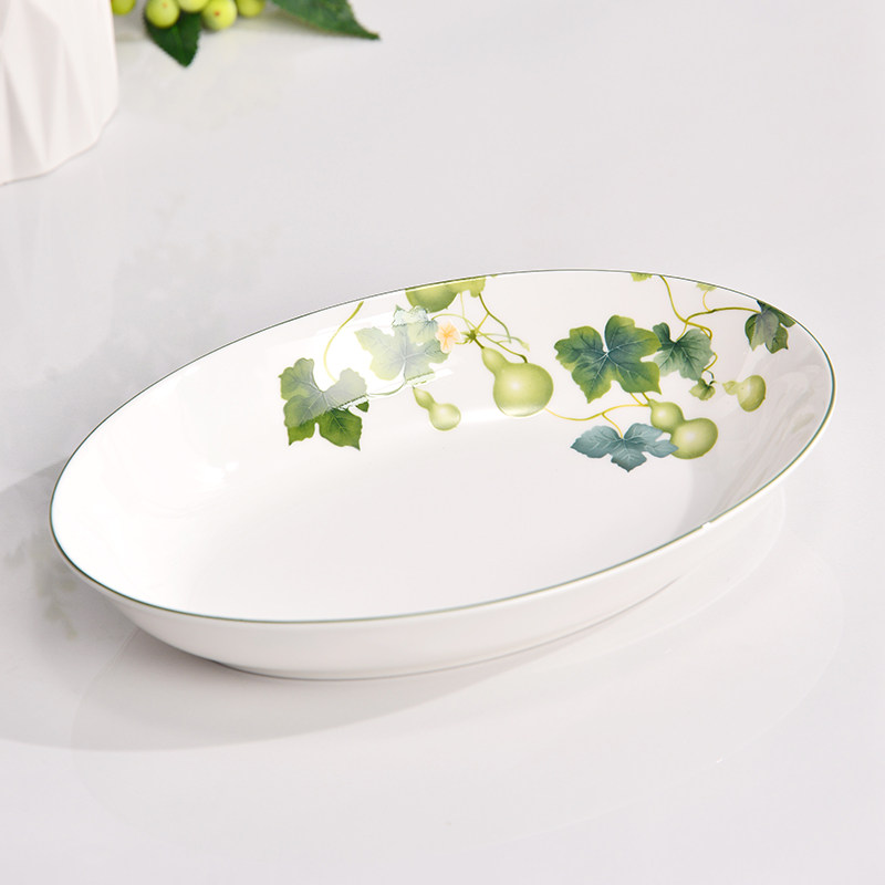 唐山骨瓷深汤鱼盘10英寸家用鱼头菜盘酒店餐具椭圆10寸深鱼盘子,餐饮具,盘,淘宝优惠券,粉丝福利购,淘宝优惠卷