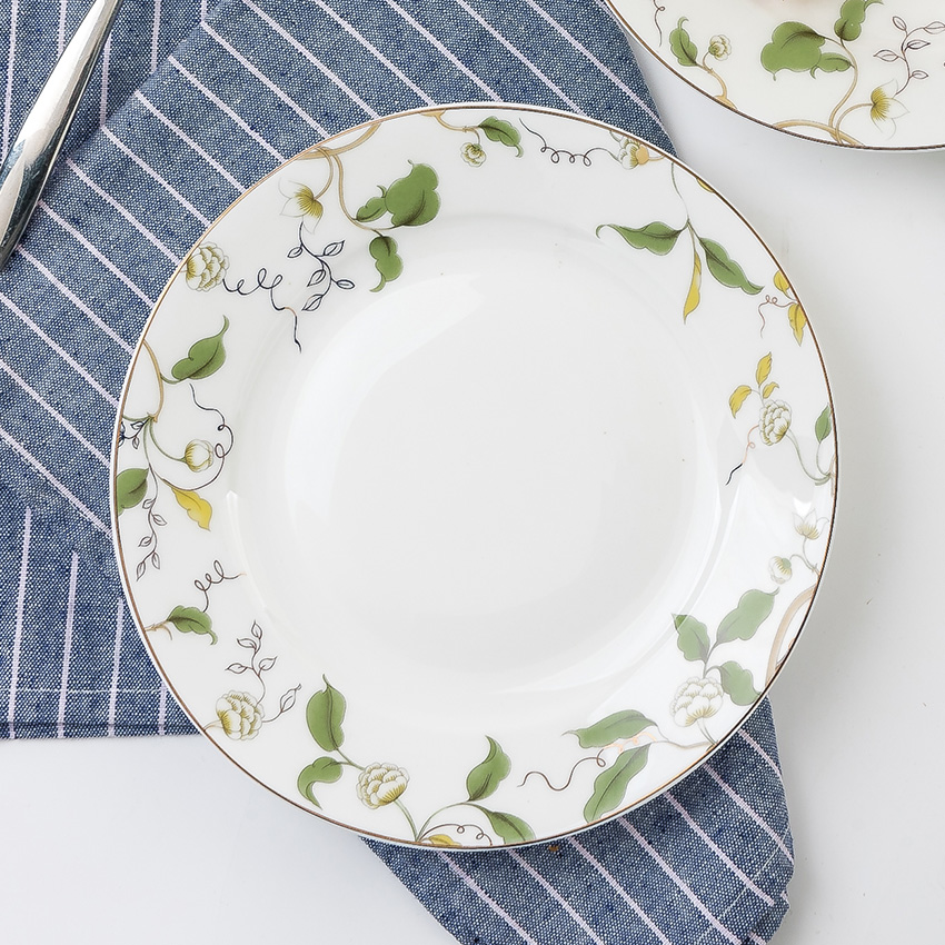 8英寸果盘骨瓷浅平盘圆形