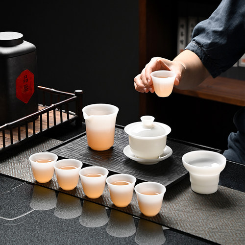 德化白瓷冰种璞玉功夫茶具礼盒