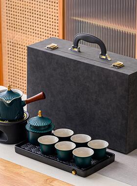 文创天坛黑陶功夫茶具套装蜡烛温茶炉陶瓷茶壶茶杯公司商务礼盒装