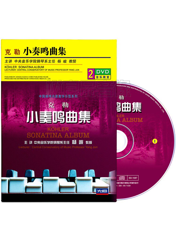 正版克勒钢琴小奏鸣曲集U盘视频教程演奏教学指导光盘杨俊2DVD碟