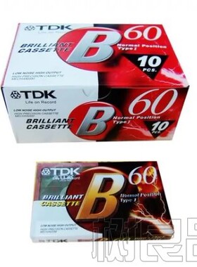 正版空白带TDK 空白录音磁带 空磁带60分钟TDK B-60录音带10片/盒