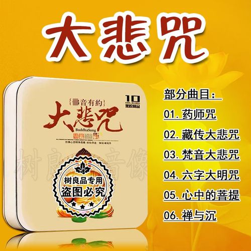 正版 大悲咒心经梵音禅乐汽车载静心音乐歌曲无损碟片黑胶CD光盘