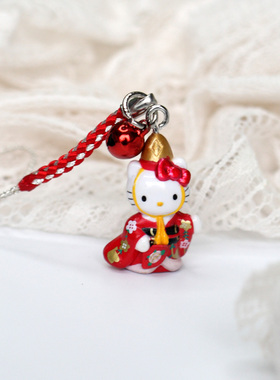 三丽鸥手机挂件凯蒂猫Hello kitty手机链少女挂链挂饰U盘吊坠饰品